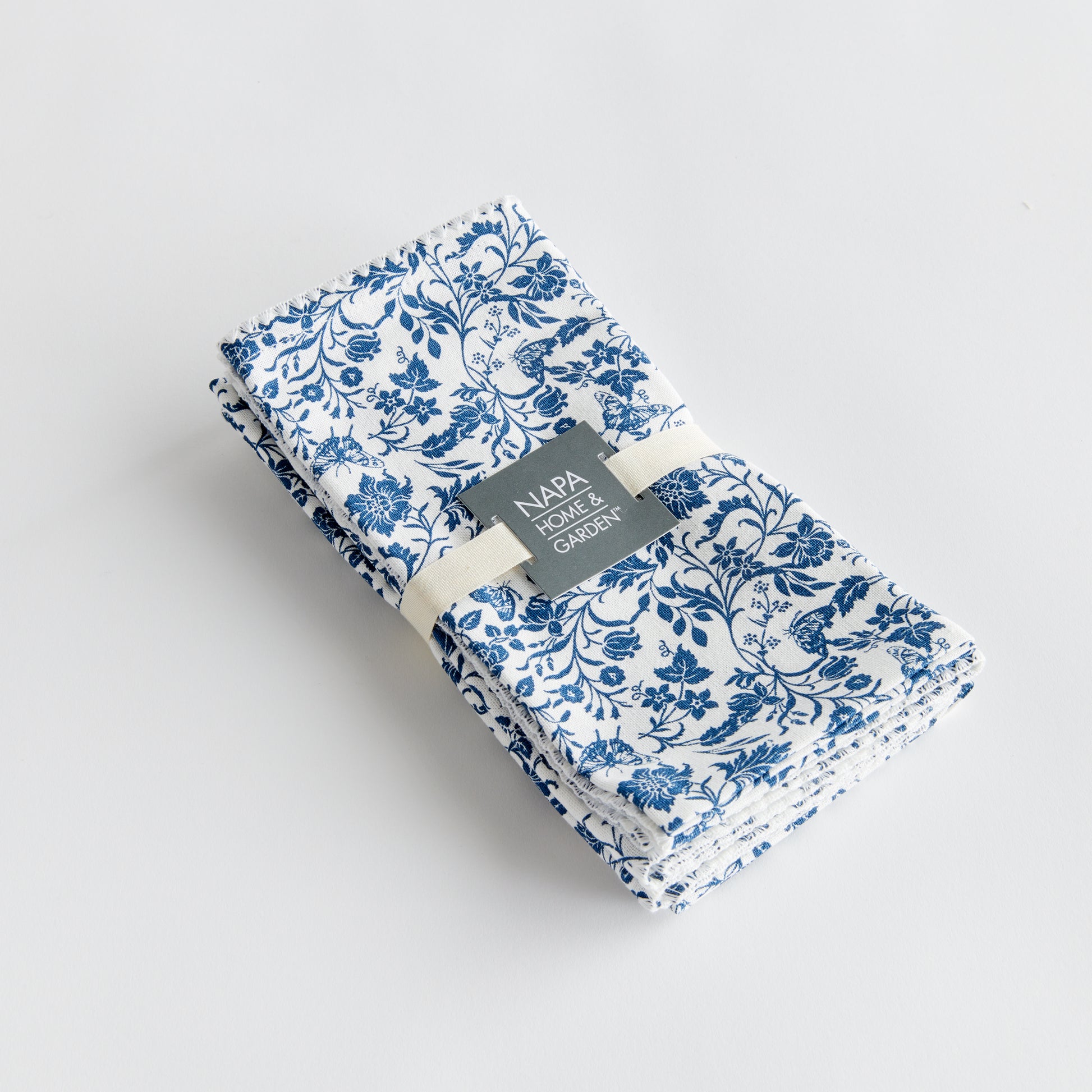 Blue Cotton Napkins, Set Of 4