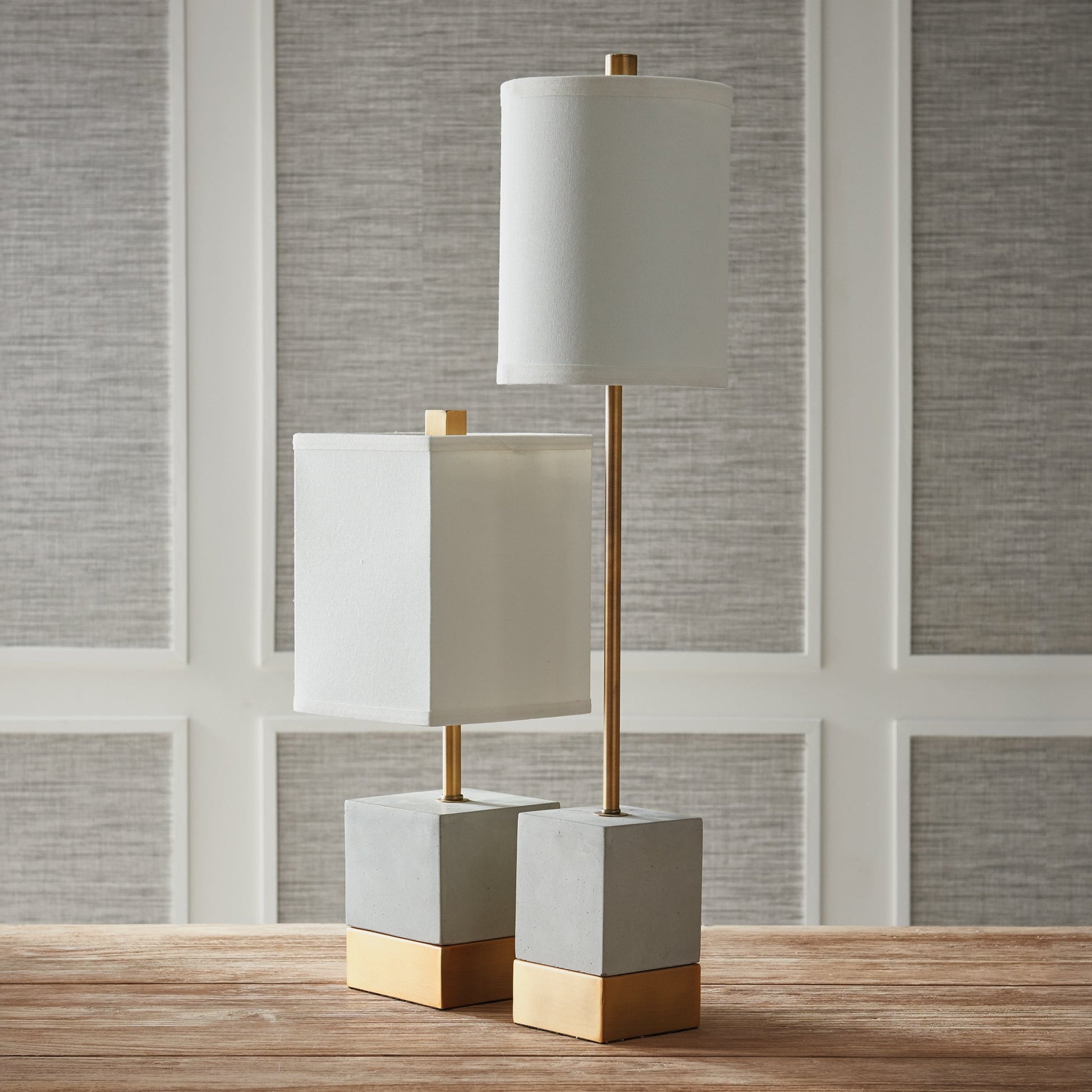 The tall, narrow Base and tailored shade are well-designed details not to be missed. Contemporary table lamp Experience the perfect blend of modern design and functionality with the Sara Tall Natural Concrete Table Lamp