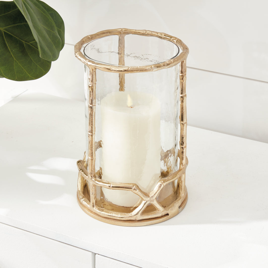 Gold Hurricane Candle Holder 10.5"