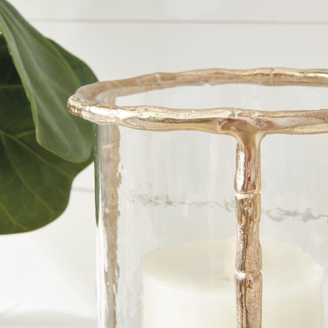 Gold Hurricane Candle Holder 10.5"