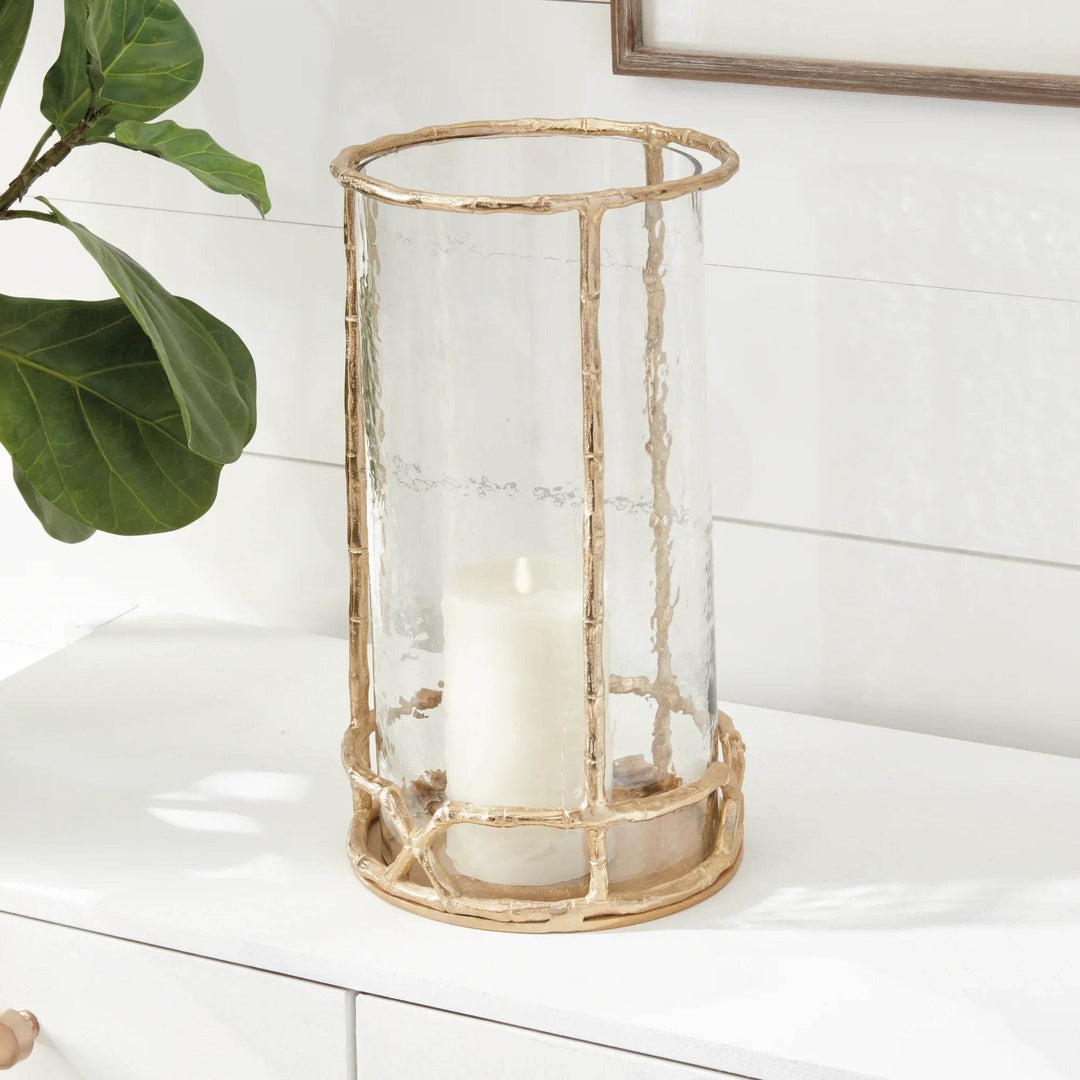 Gold Hurricane Candle Holder 16"