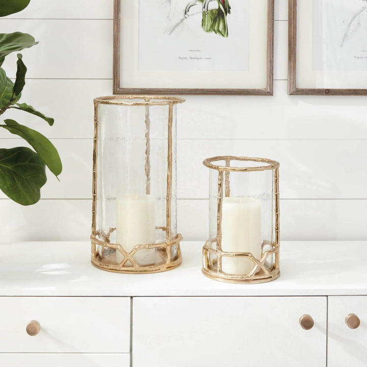 Gold Hurricane Candle Holder 16"