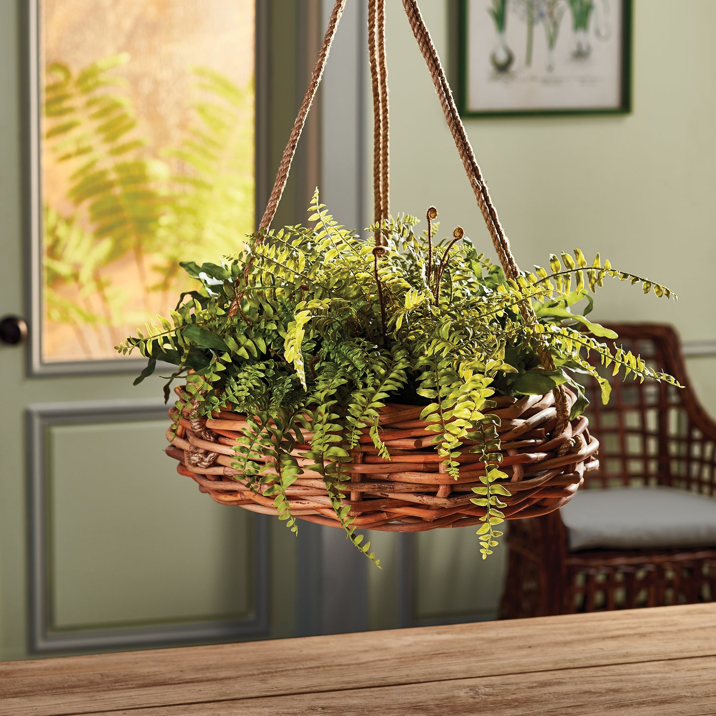 Boston Fern Rustic Artificial Flora Drop-In 12"