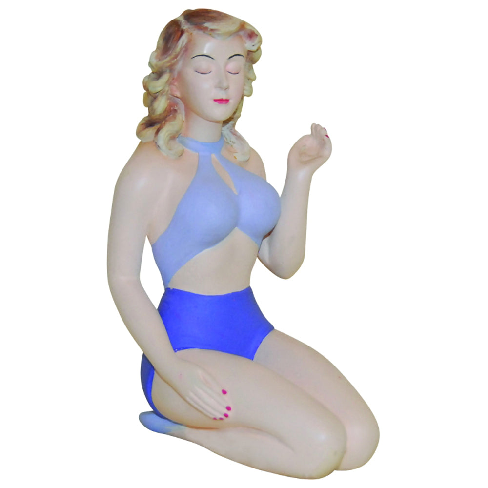 Mediterranean Bathing Beauty retailer Figurine in Black with Blue and Gold Accents