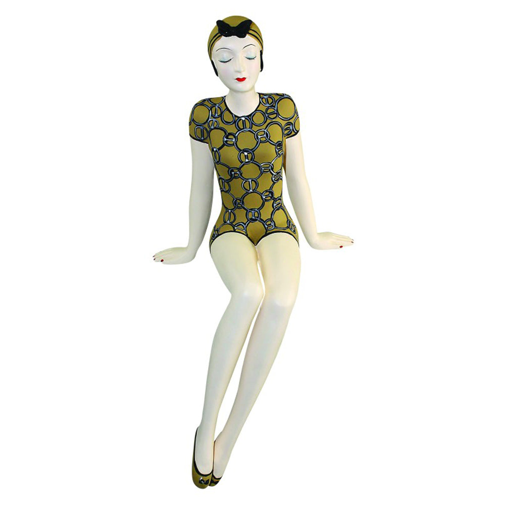 Bathing Beauty Figurine Shelf Sitter in a Spring Green Suit