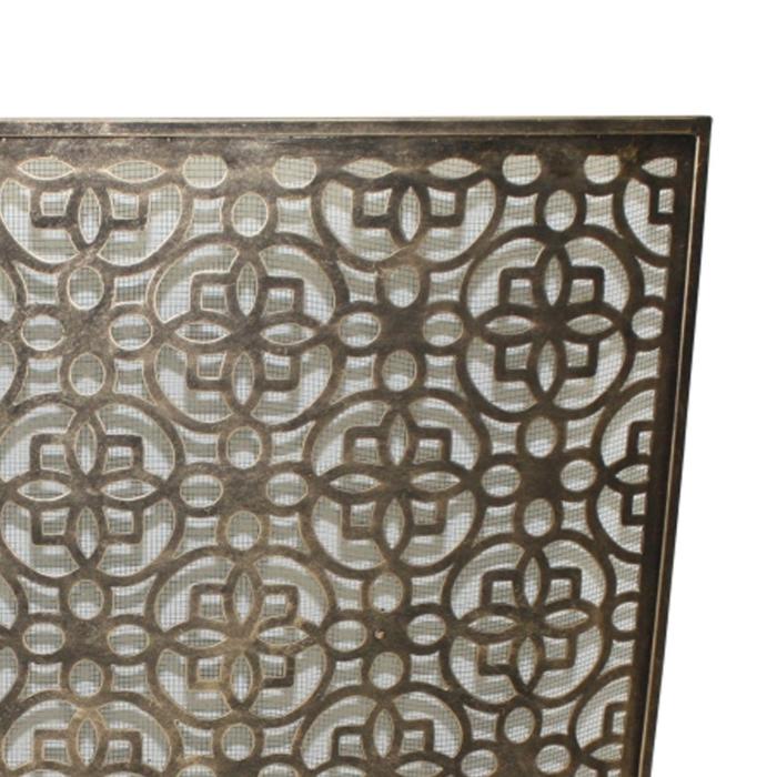 Light Gold Fireplace Screen, Curved Design