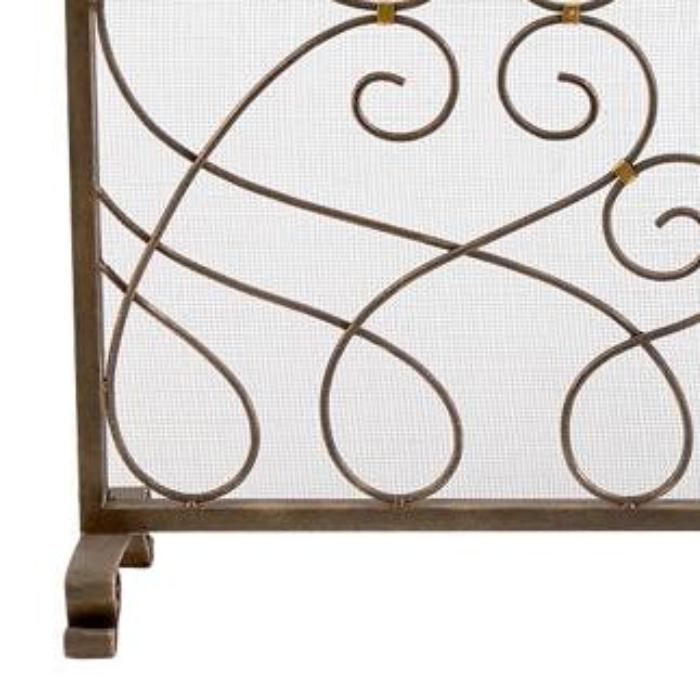 Fireplace Screen with Brown Loops and Gold Accents