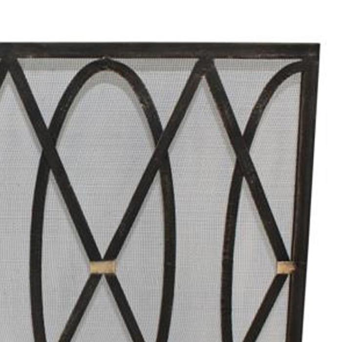 Single Panel Fireplace Screen in Burnished Gold