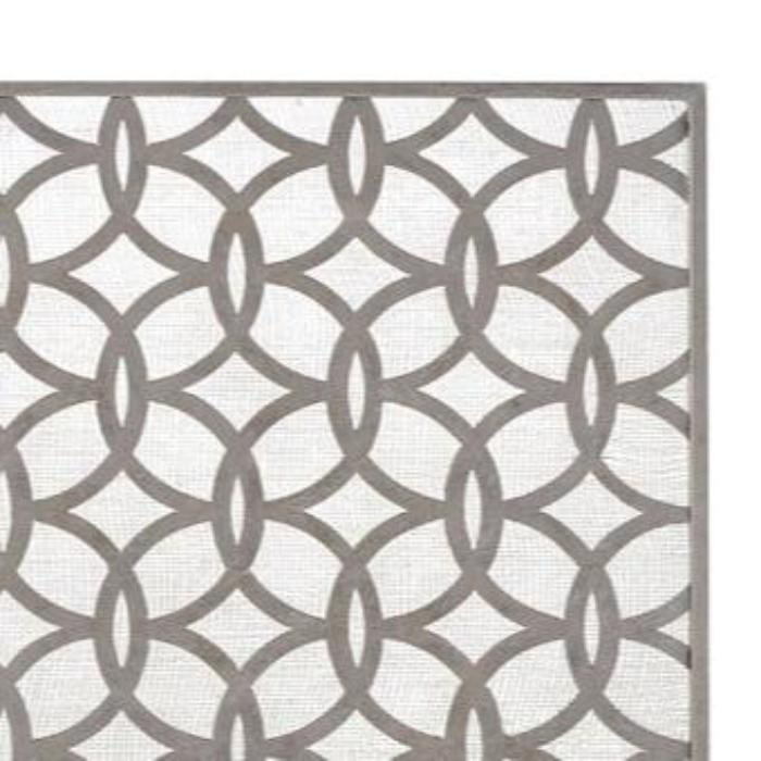 Single Panel Fireplace Screen in Antique Silver Interlaced Circles