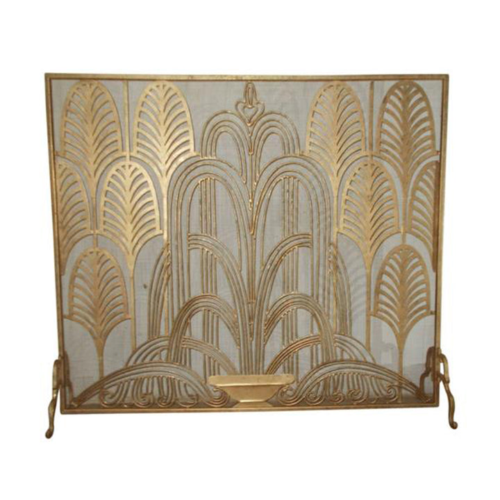 Fireplace Screen Italian Gold Art Deco Design