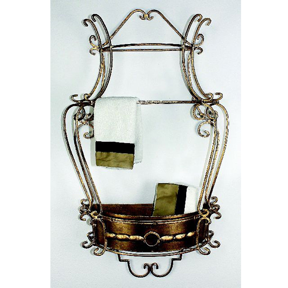 Antique Gold Hand Towel Rack or Wall Planter