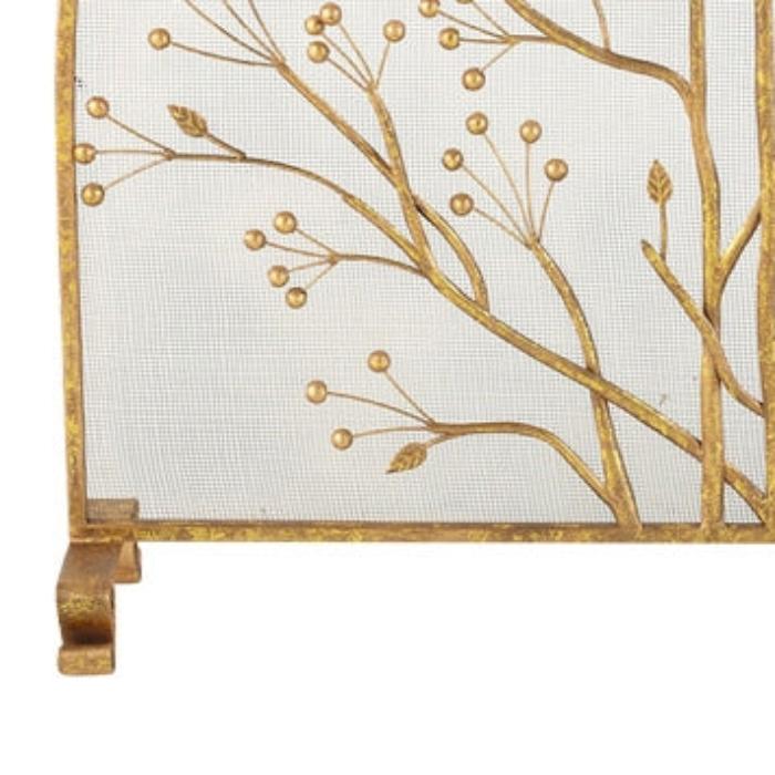 Fireplace Screen in Gold with Arched Top