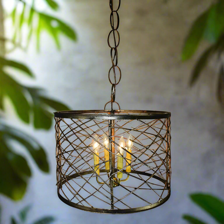 Rustic Twig Chandelier with Light Burnished Gold Finish