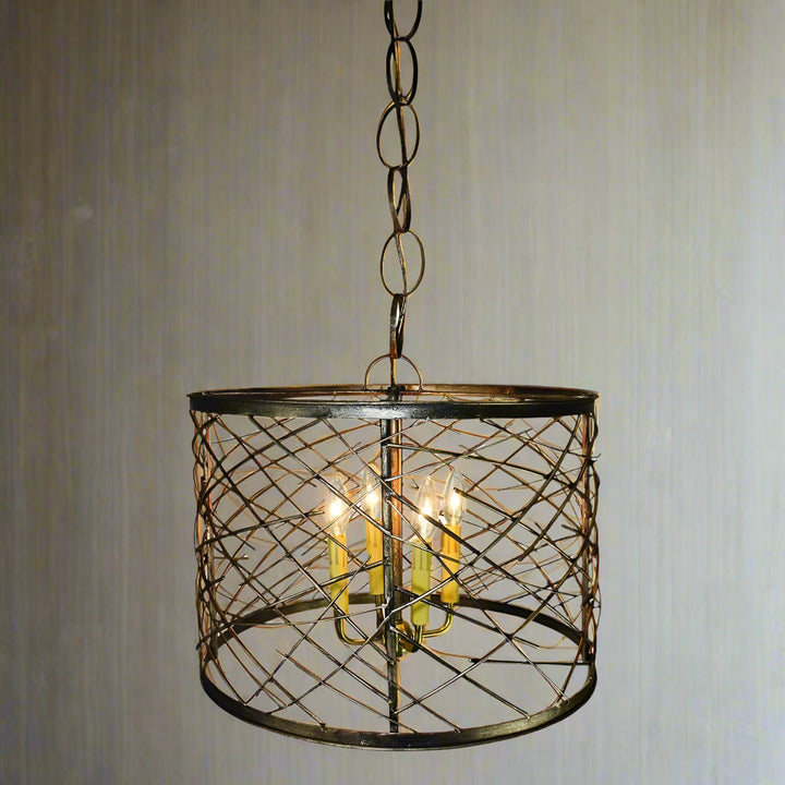 Rustic Twig Chandelier with Light Burnished Gold Finish