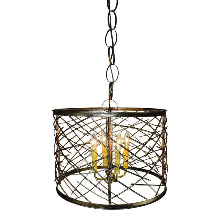 Rustic Twig Chandelier with Light Burnished Gold Finish