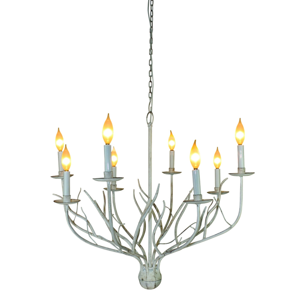 Large Antique White Twig Style Chandelier