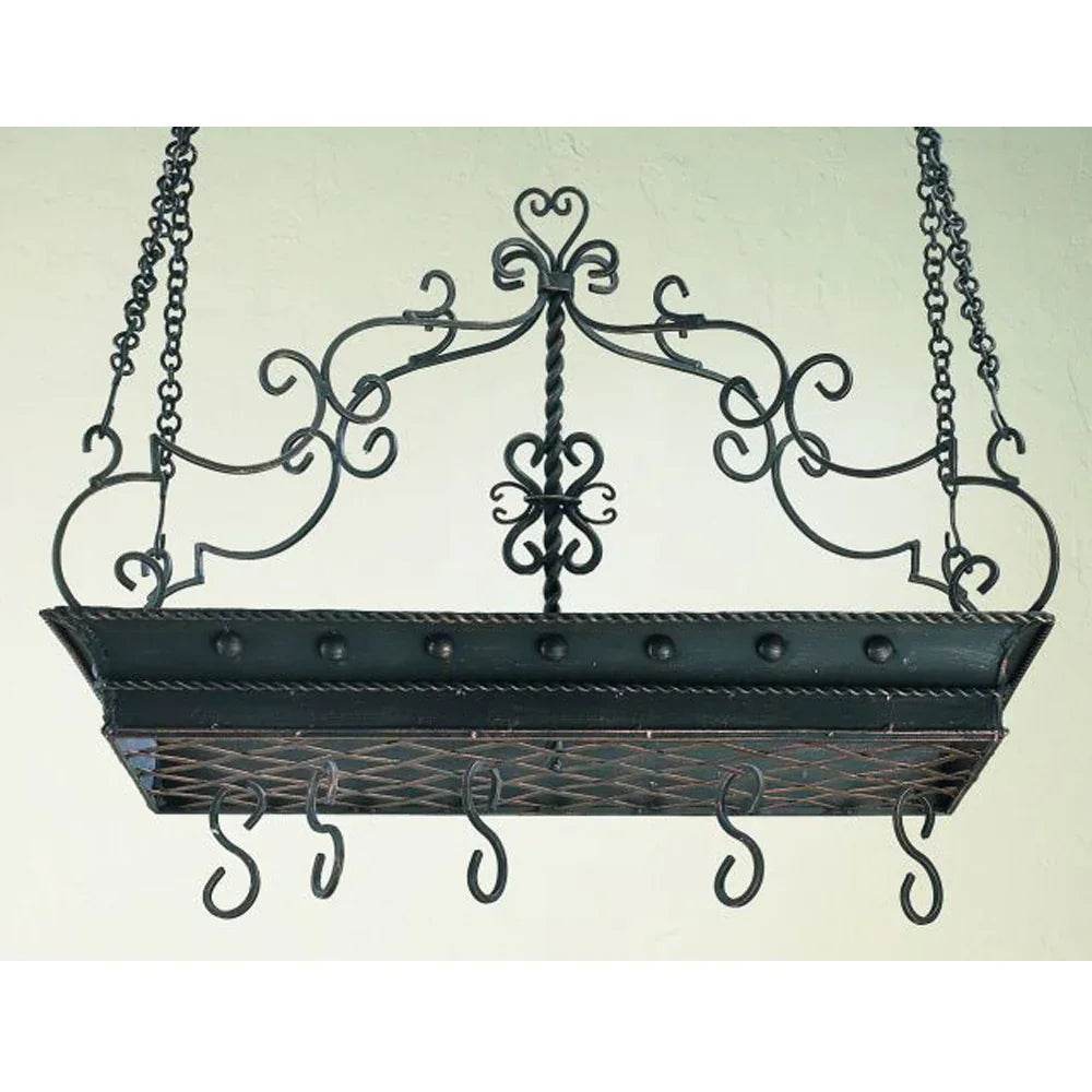 Elegant Burnished Gold Pot Rack with Chains and Hooks – Delamere Design