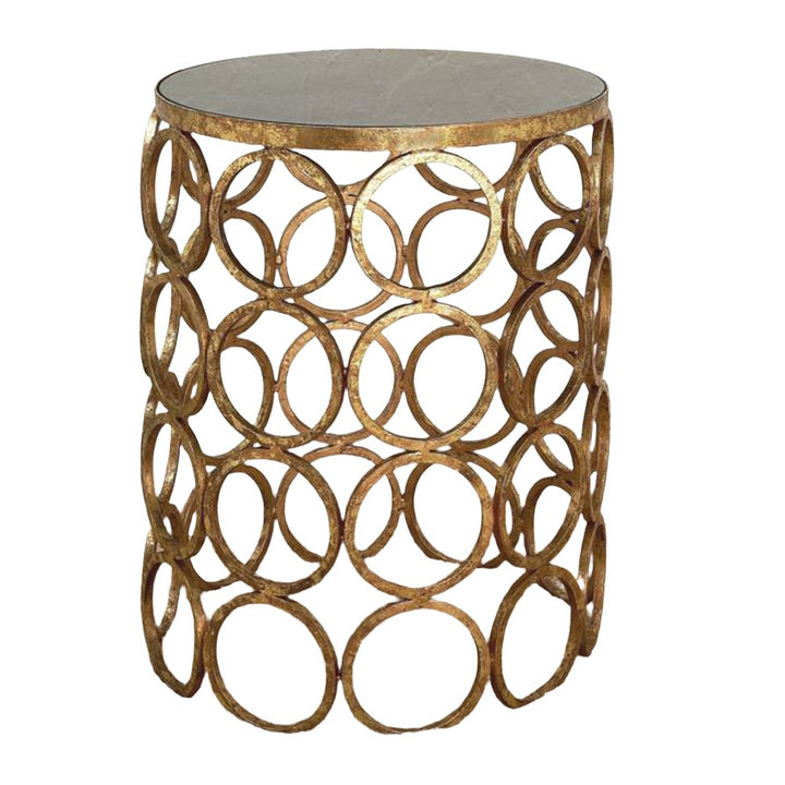 This exquisite side table is an essential addition to any living room. Its Italian gold iron finish and circular design lend an air of sophistication to any room. Meticulously crafted with premium materials such as high-grade iron and a stunning granite top, it not only enhances the aesthetic appeal of your space but also offers lasting durability and practicality. Be the envy of your guests with this captivating conversation starter.