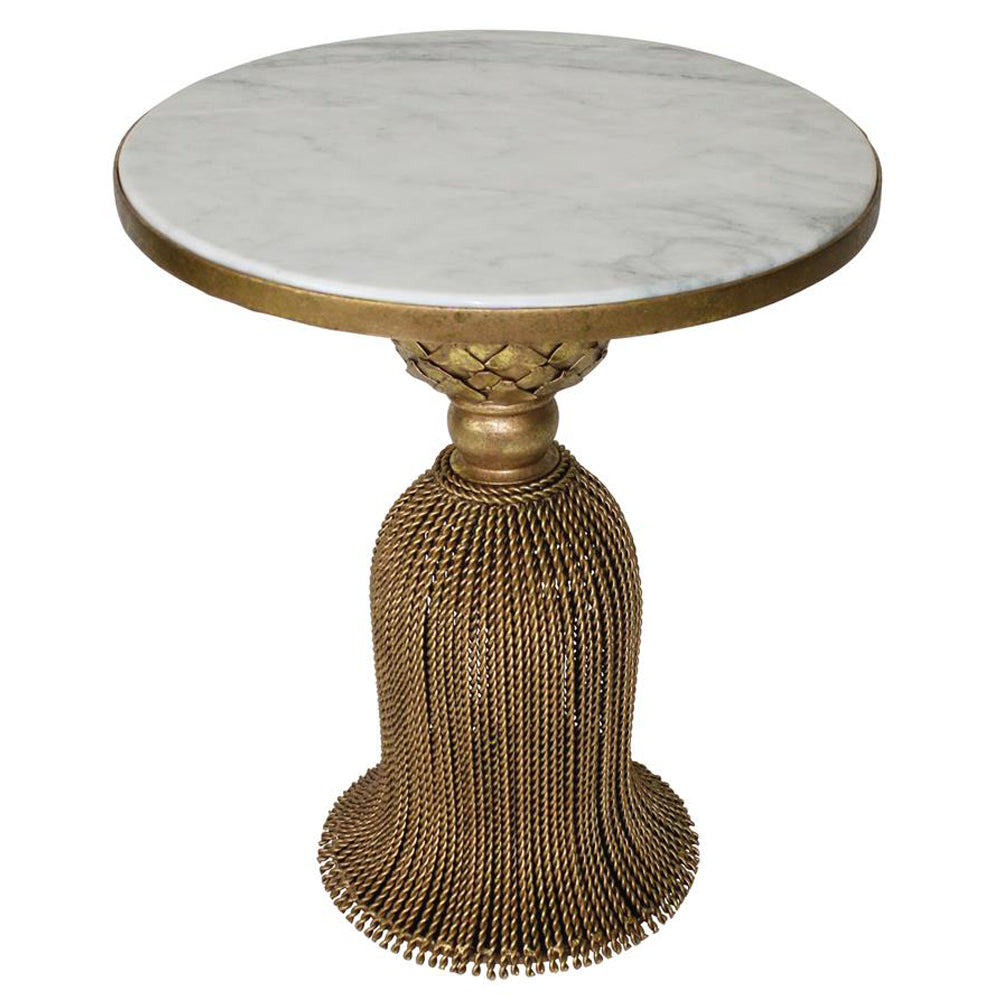 Italian Gold and White Marble Side Table