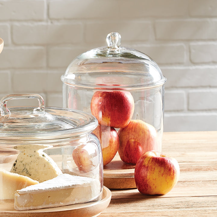 Adrien Glass Cloche with Wood Base – Elegant Food Display