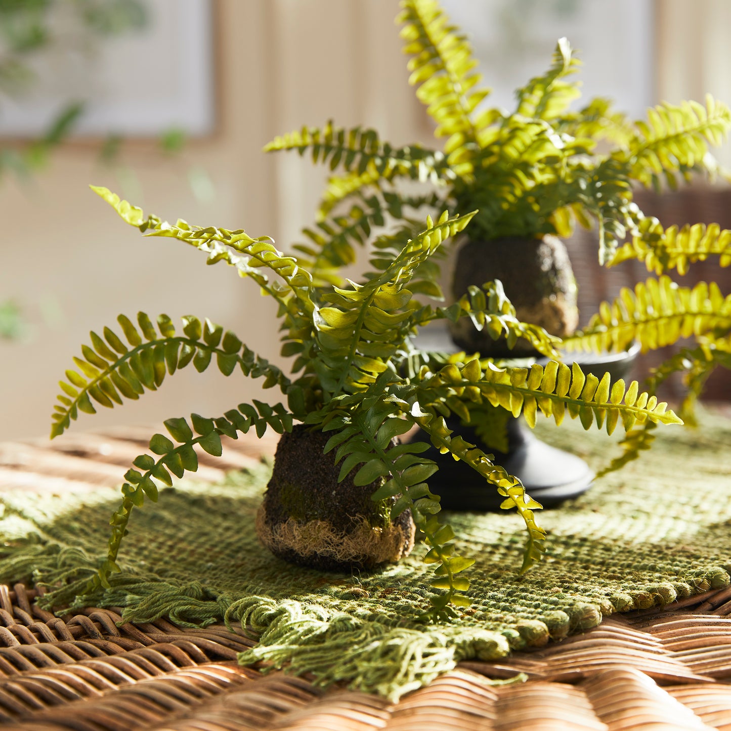 Artificial Flora Fern Drop-Ins, Set Of 3