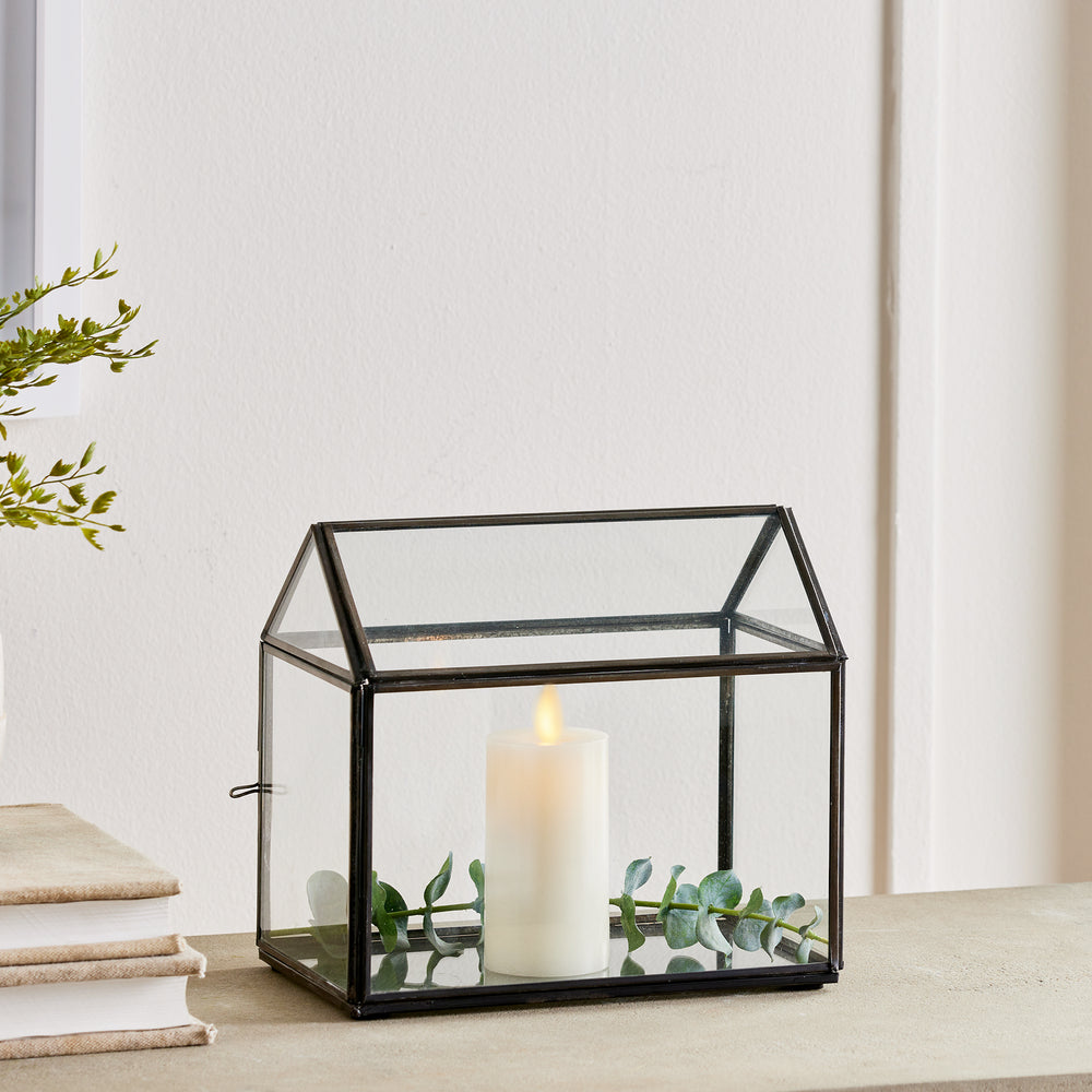 Elegant Black Glass Terrarium for Plants