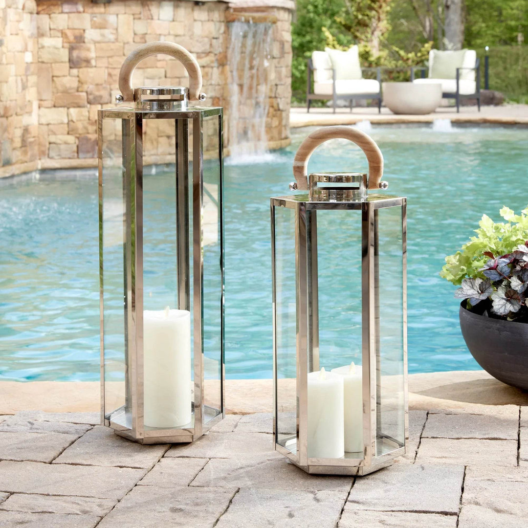 Dockside Stainless Steel Outdoor Lantern, Large
