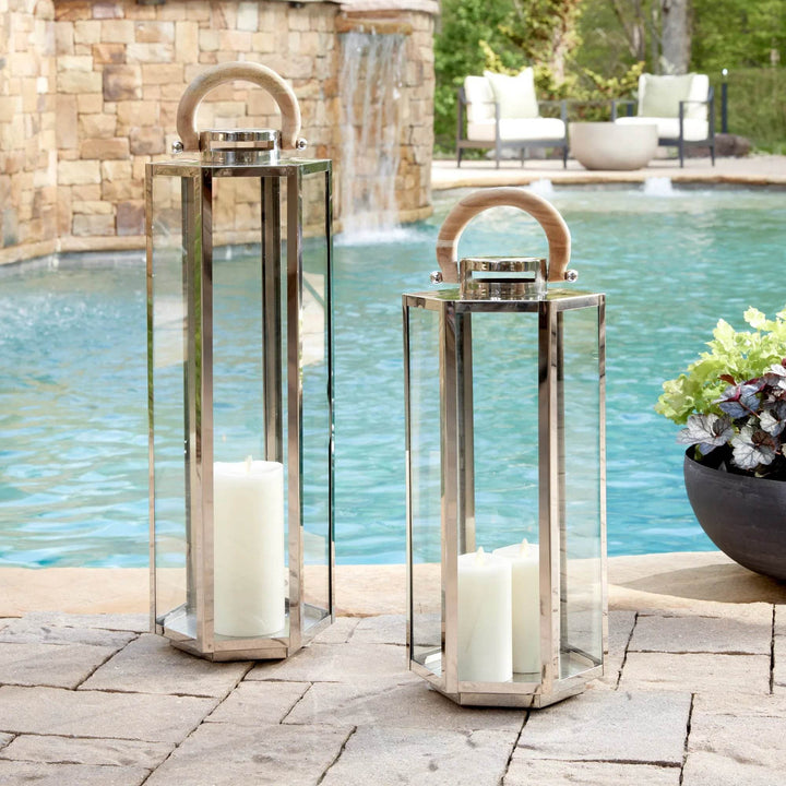 Dockside Stainless Steel Outdoor Lantern, Large