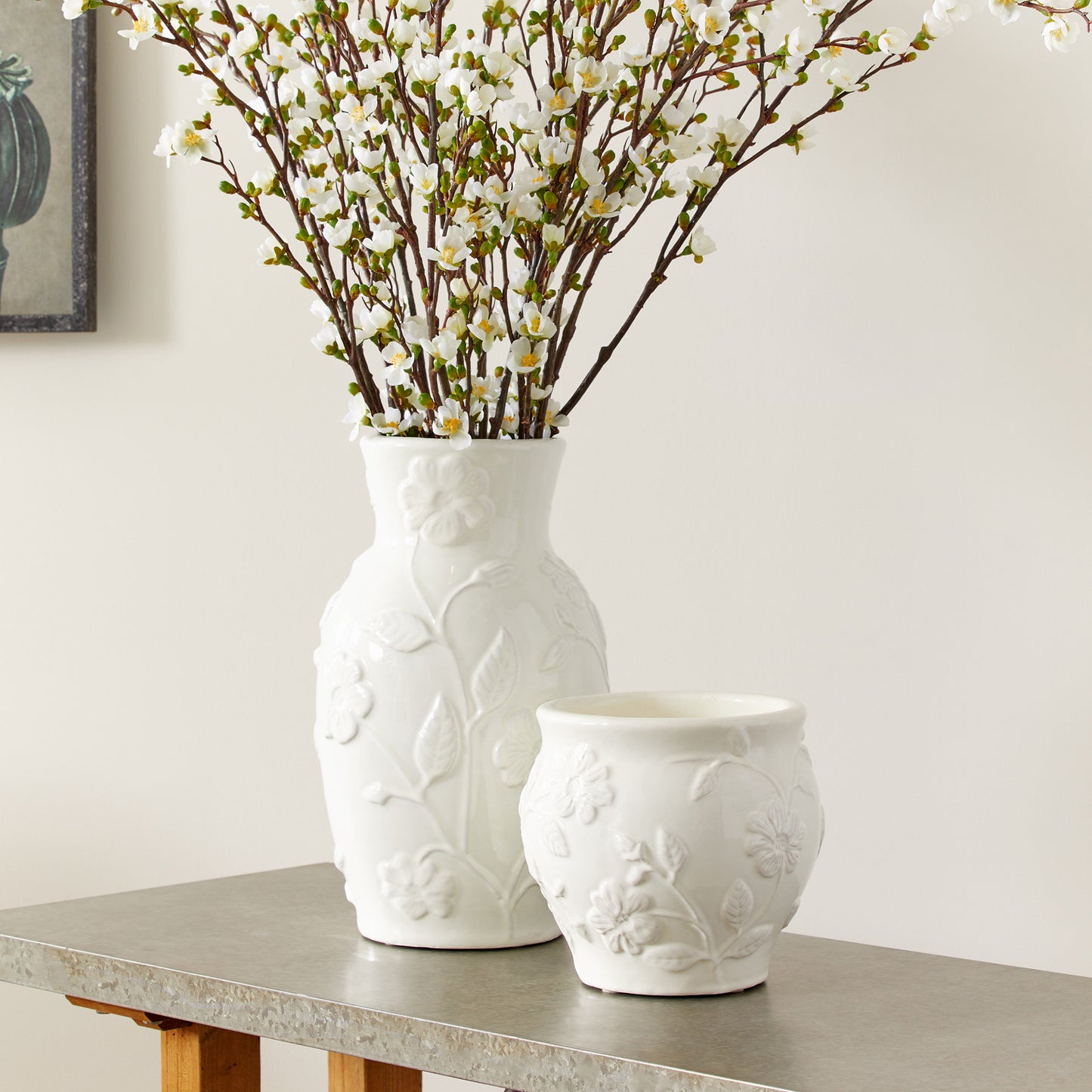 Blossom White Vase Small