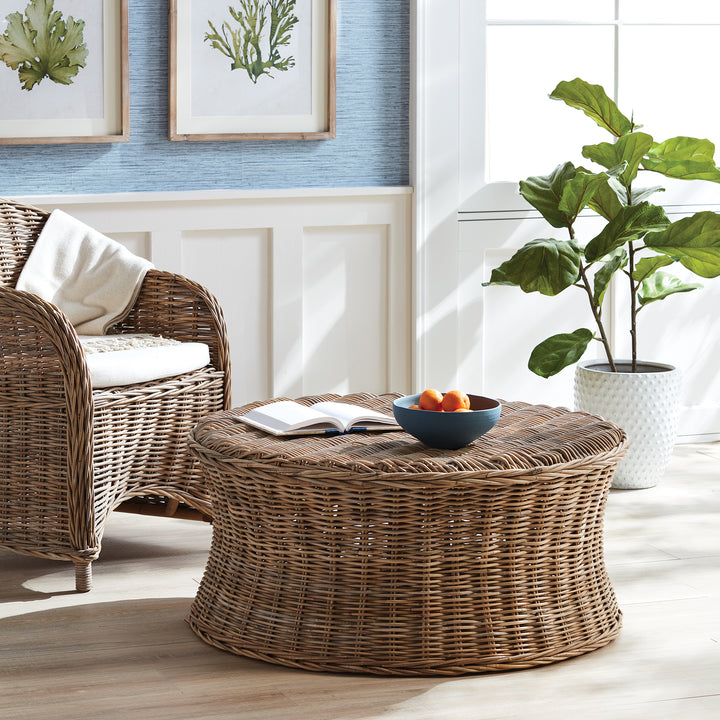 Sabad Round Rattan Coffee Table in Nature’s Gray