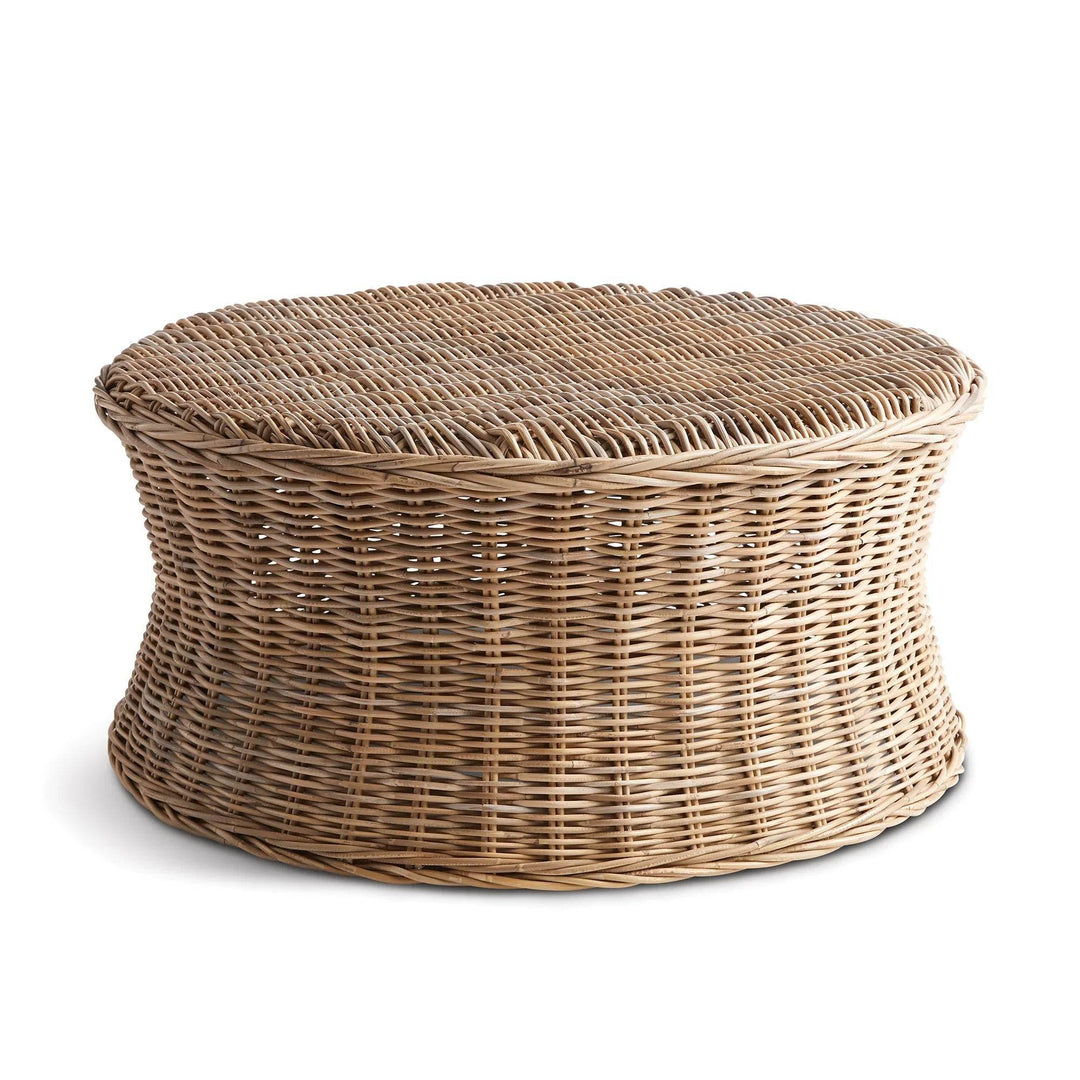 Round Rattan Coffee Table In Nature’s Gray - Delamere Design