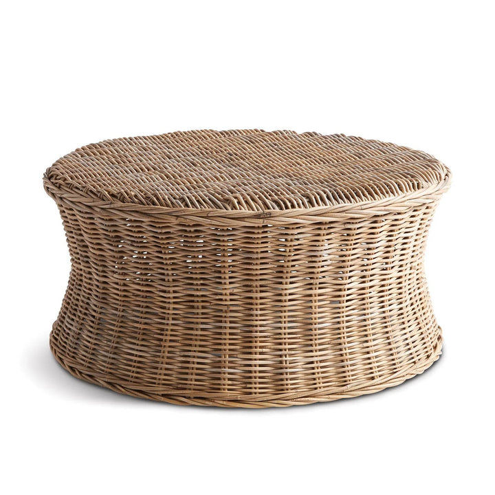 Round Rattan Coffee Table In Nature’s Gray - Delamere Design
