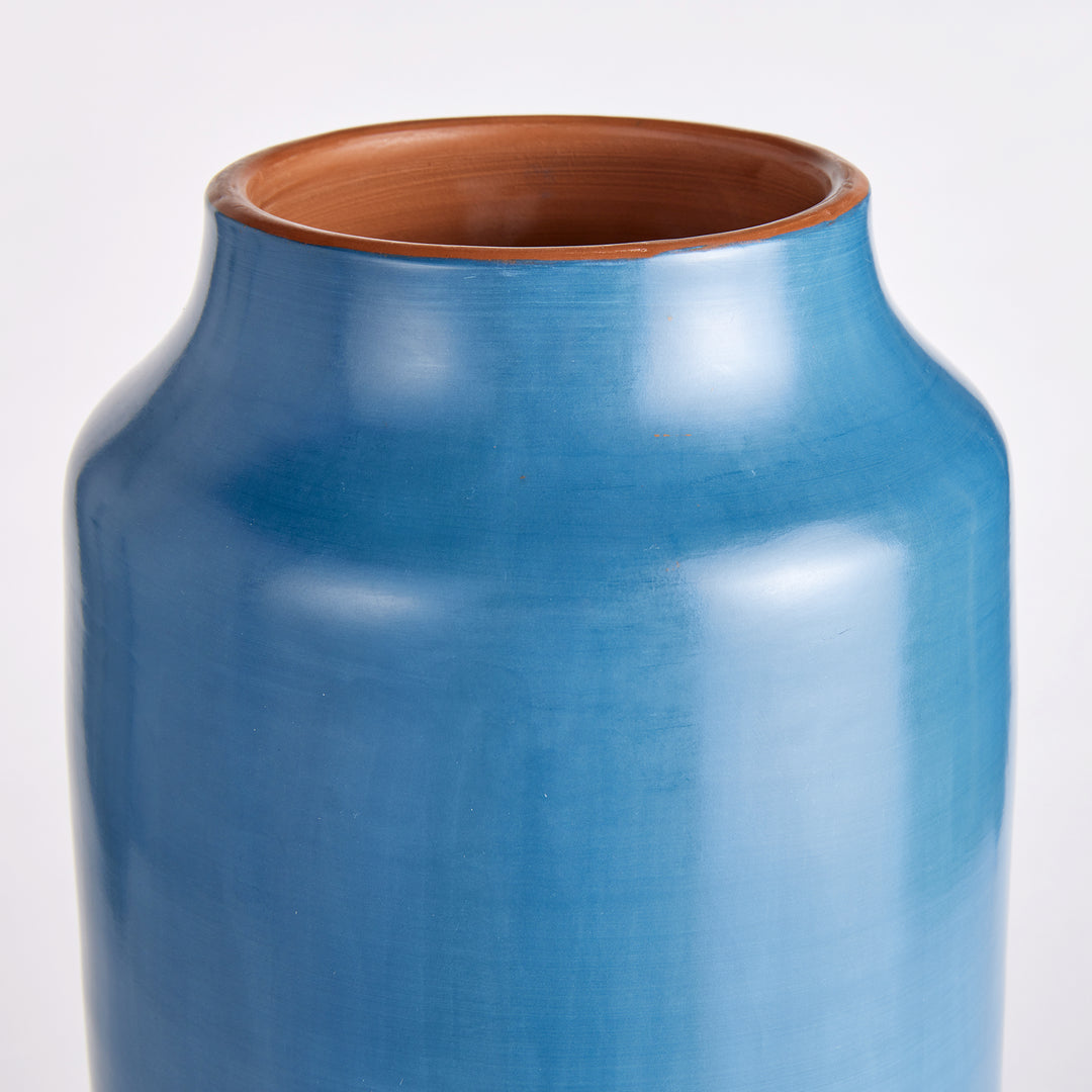 Chiara Azure Blue Decorative Vase, Tall