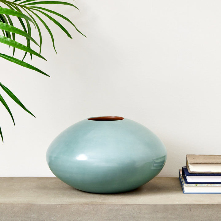 Pastel Blue Peruvian Vase - Short