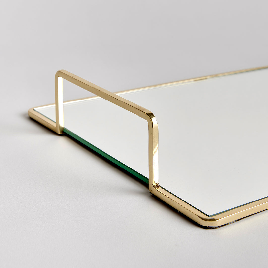 Small Gold Mirrored Tray for Modern Home Decor