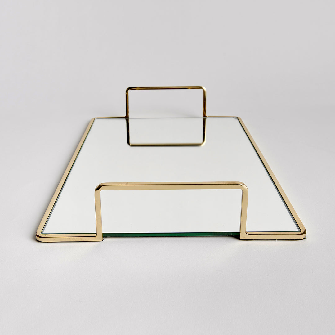 Small Gold Mirrored Tray for Modern Home Decor