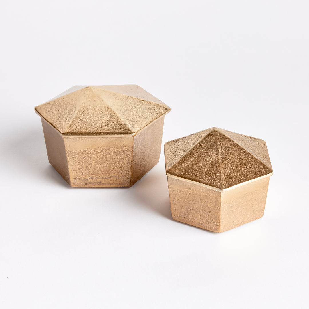 Unique Lidded Gold Boxes for Stylish Storage and Decor