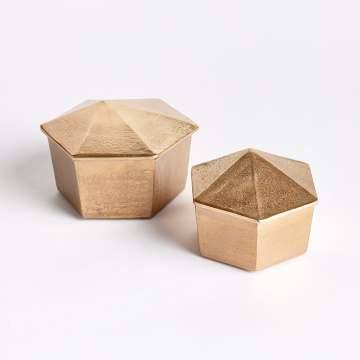 Unique Lidded Gold Boxes for Stylish Storage and Decor