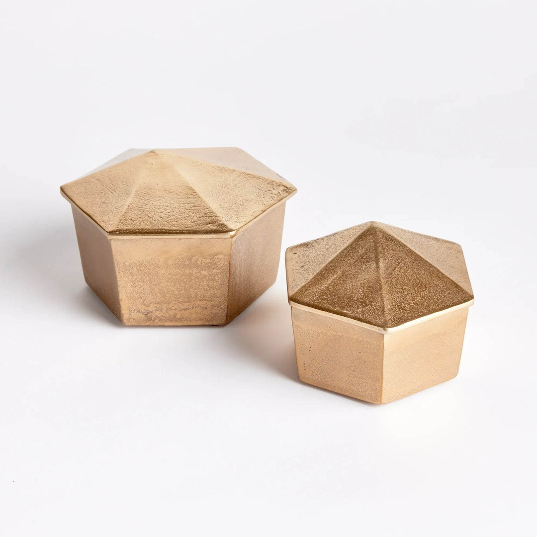 Unique Lidded Gold Boxes for Stylish Storage and Decor