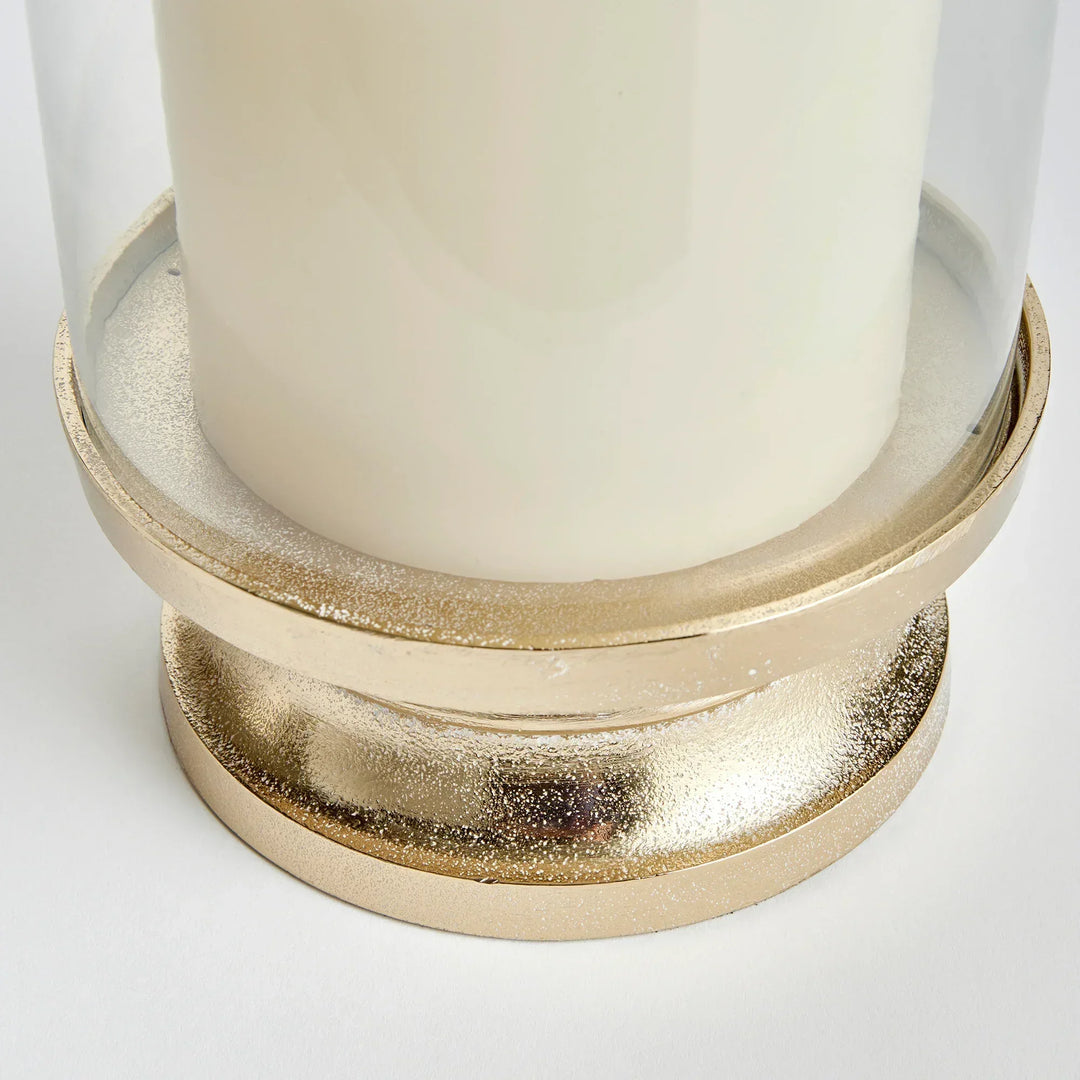 Gold Footed Hurricane Candle Holder, Large