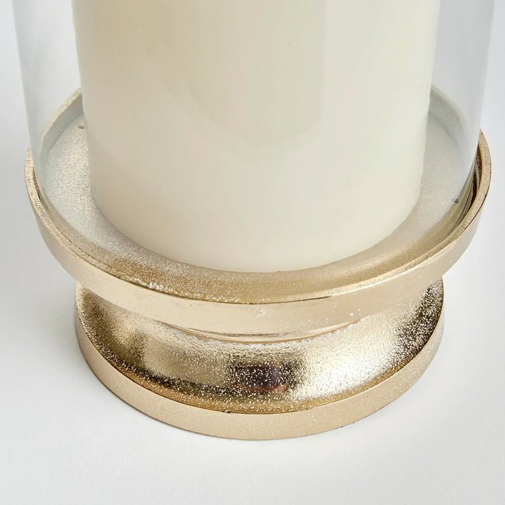 Gold Footed Hurricane Candle Holder, Large