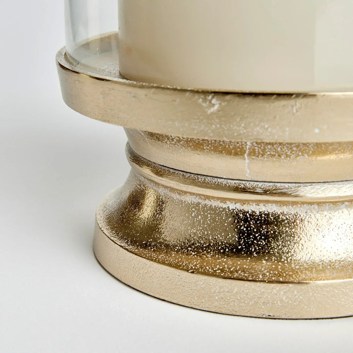 Gold Footed Hurricane Candle Holder, Large