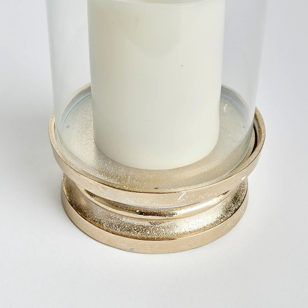 Gold Footed Hurricane Candle Holder, Small