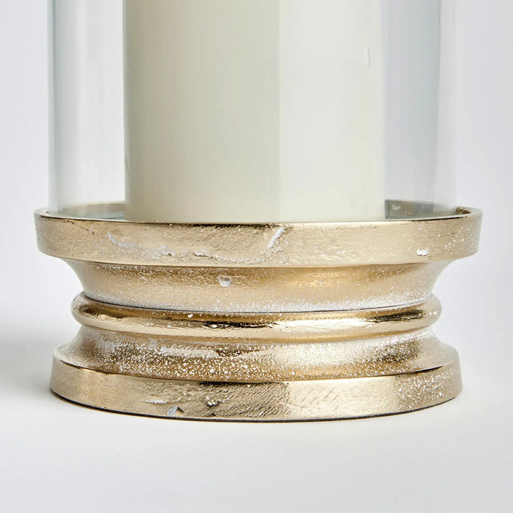 Gold Footed Hurricane Candle Holder, Small
