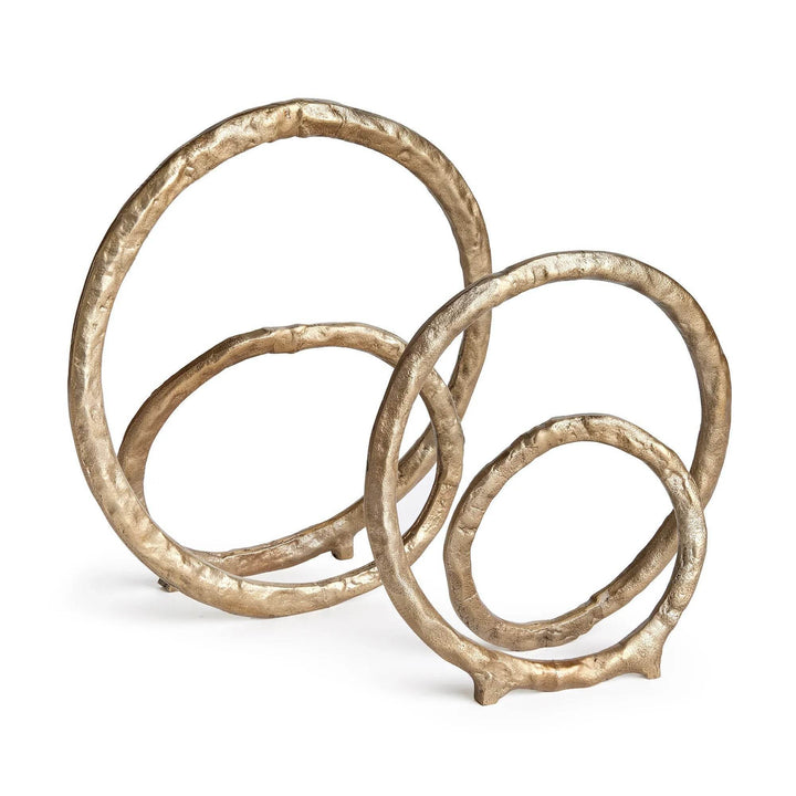 Modern Gold Ring Sculptures - Set of 2