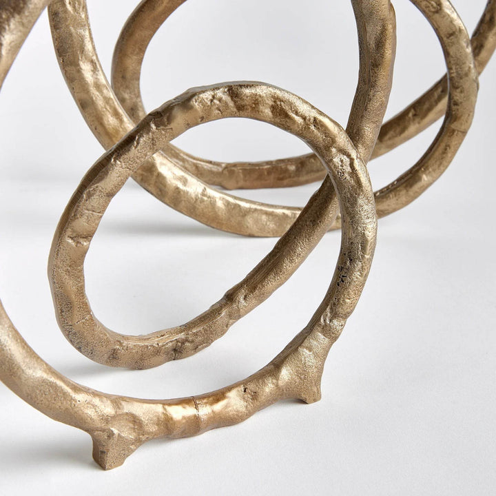 Modern Gold Ring Sculptures - Set of 2