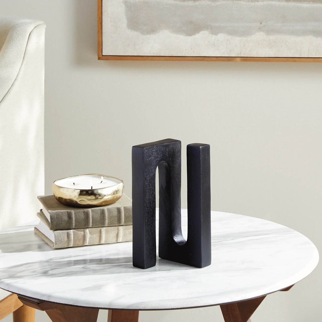 Modern Black & Bronze Cast Aluminum Sculpture