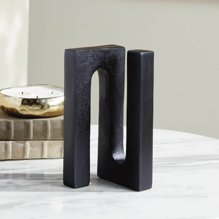 Modern Black & Bronze Cast Aluminum Sculpture