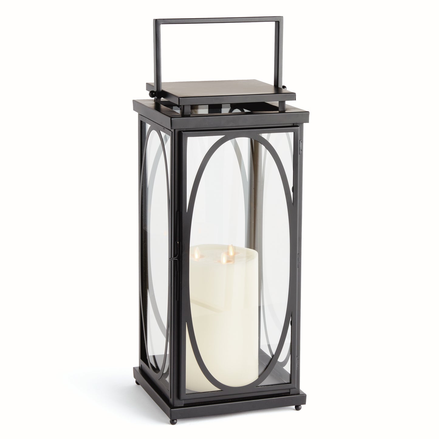 Indoor Colonial Lantern Candleholder Large, Black