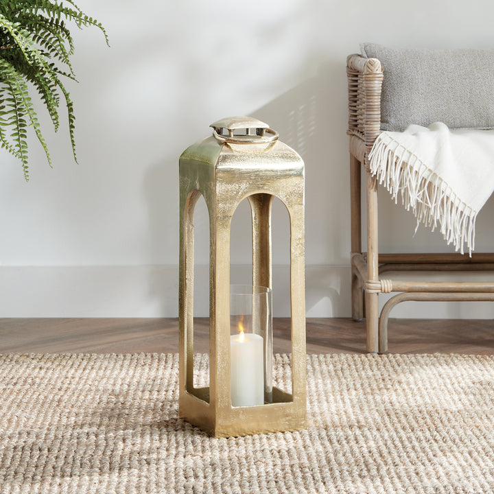  Large Champagne Gold Lantern Sophisticated Statement Piece